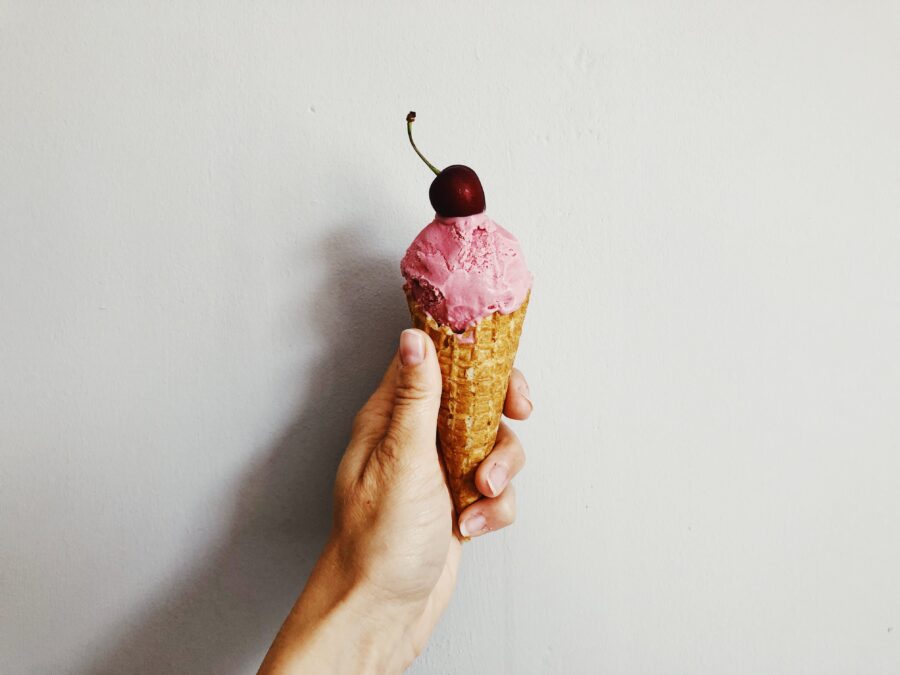 No-churn raspberry ice cream