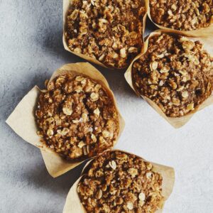 Banana walnut crumble muffins