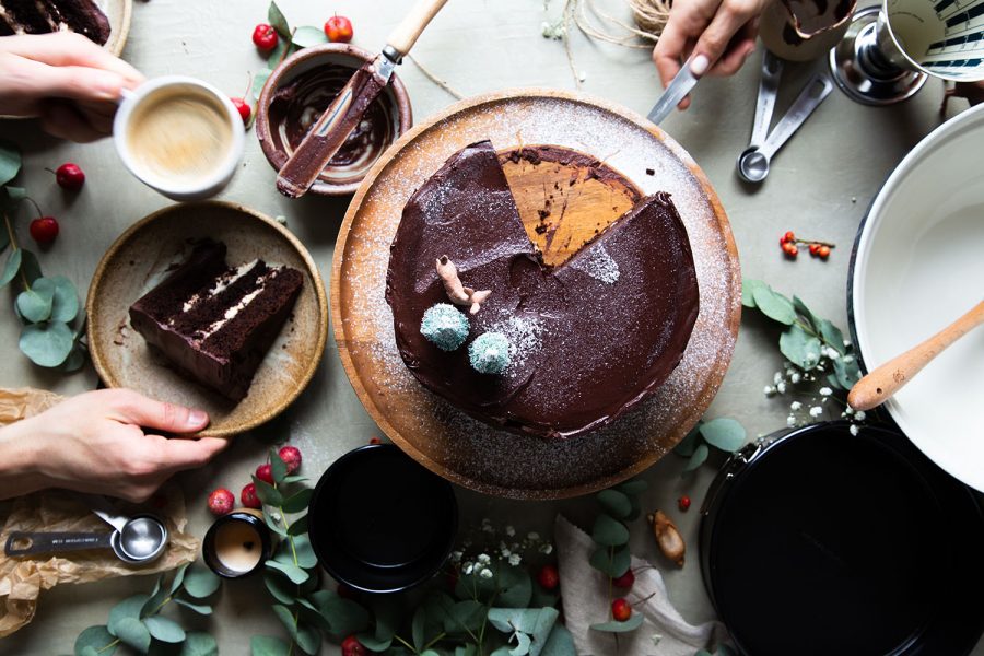 Festive chocolate cake