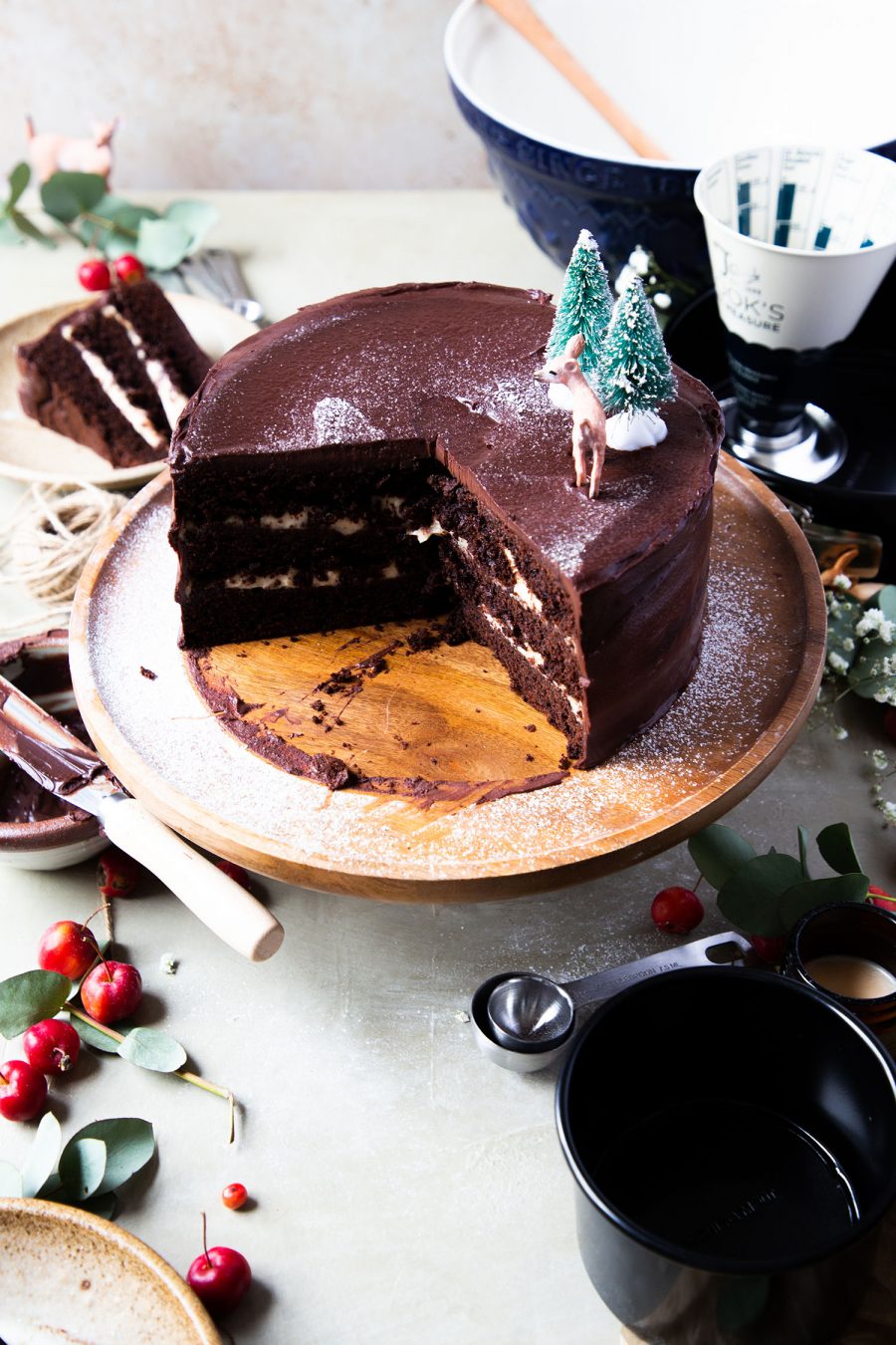Festive chocolate cake
