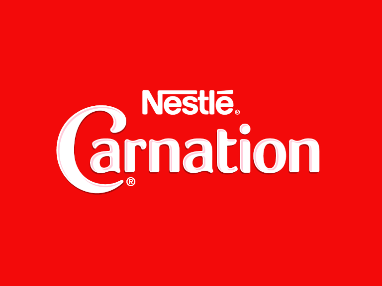 Red background with Nestlé Carnation logo on it