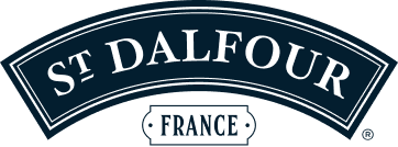 St Dalfour logo in navy blue with the word France written underneath